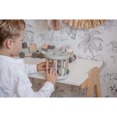 Houten Rollende Vormenstoof Olive Green
