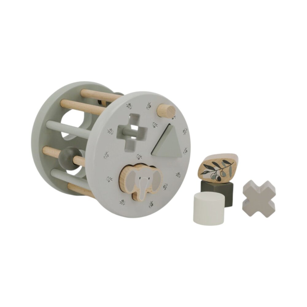 Houten Rollende Vormenstoof Olive Green