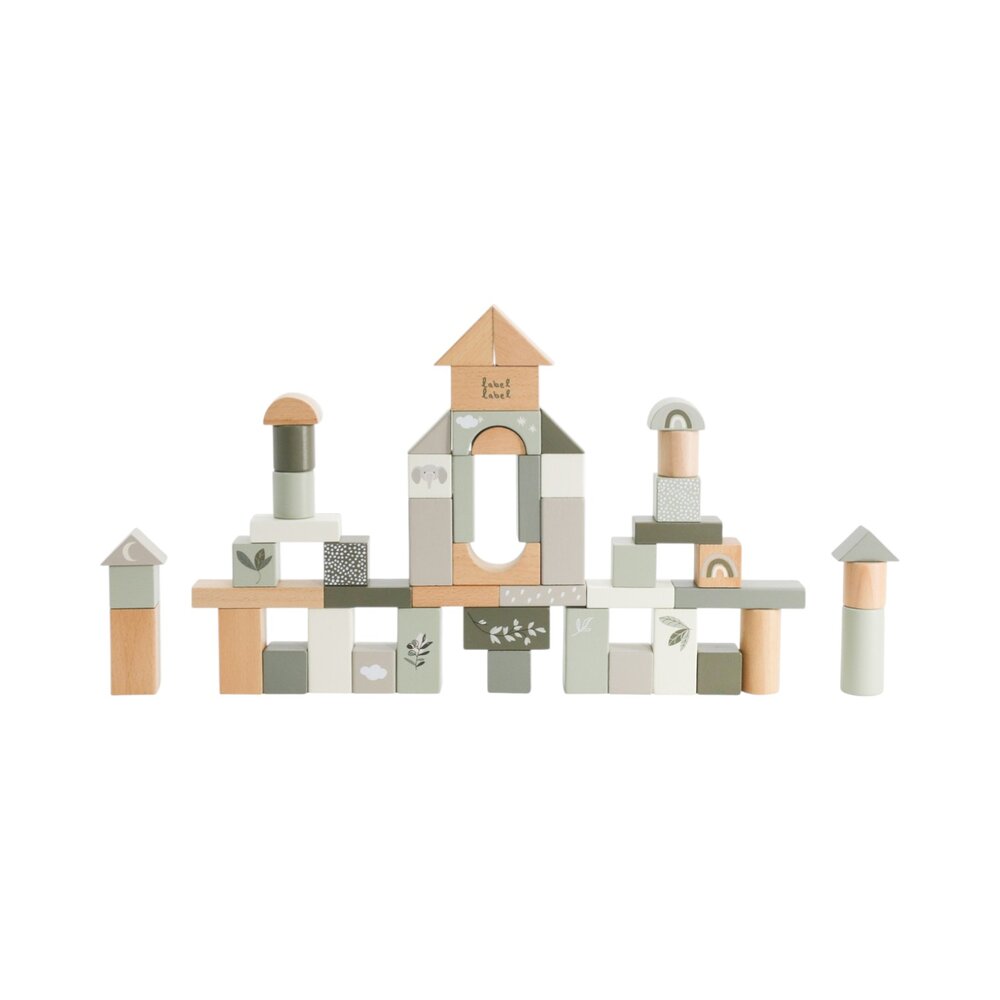 Houten blokken 50pcs Olive Green