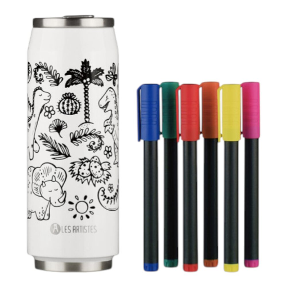 Thermosbeker / drinkfles 500ml DIY creatieve set Dino