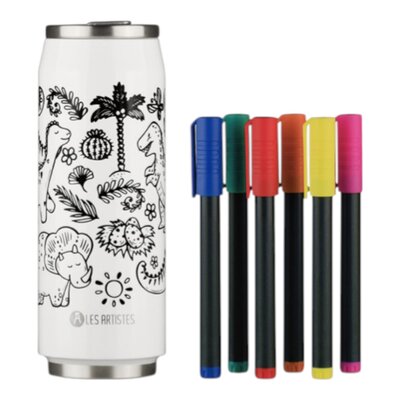 Thermosbeker / drinkfles 500ml DIY creatieve set Dino