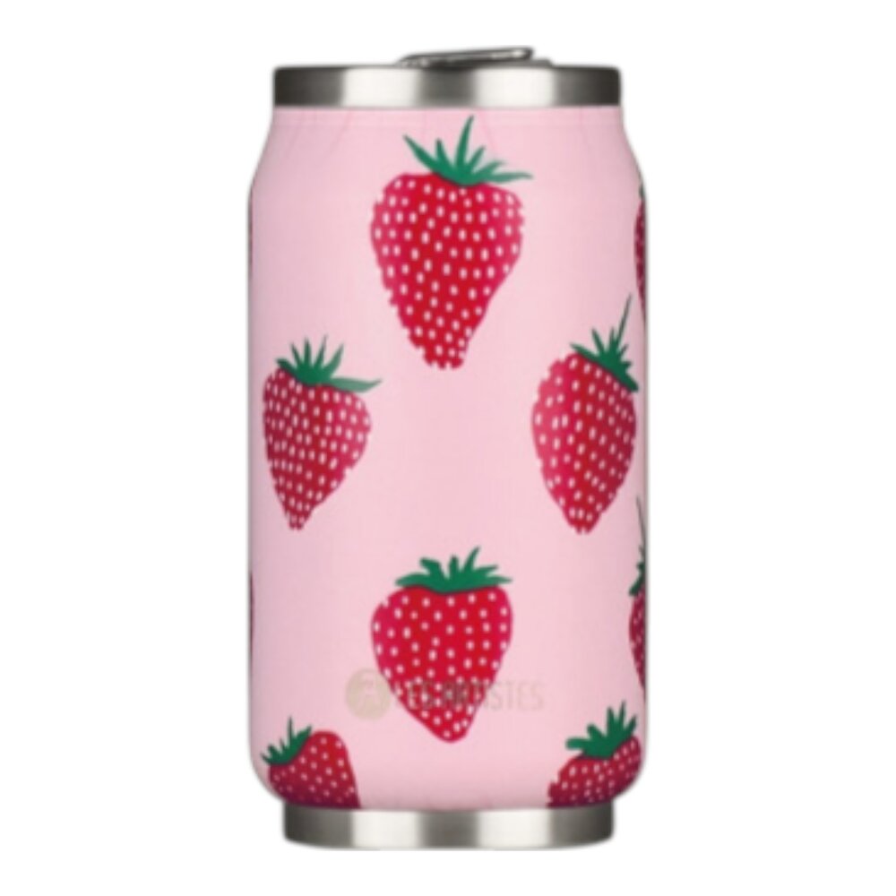Thermosbeker / drinkfles blik 280ml Strawberry
