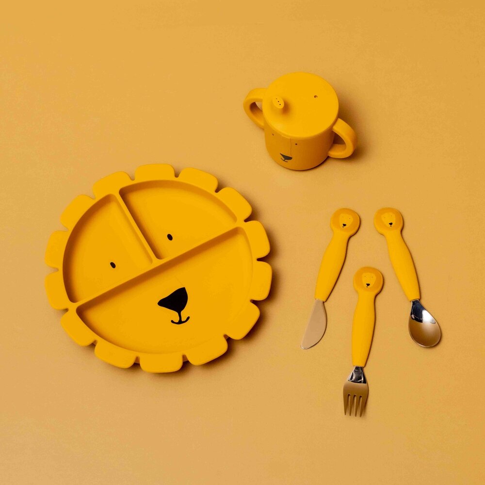 Eetset - Metaal / Silicone Mr. Lion