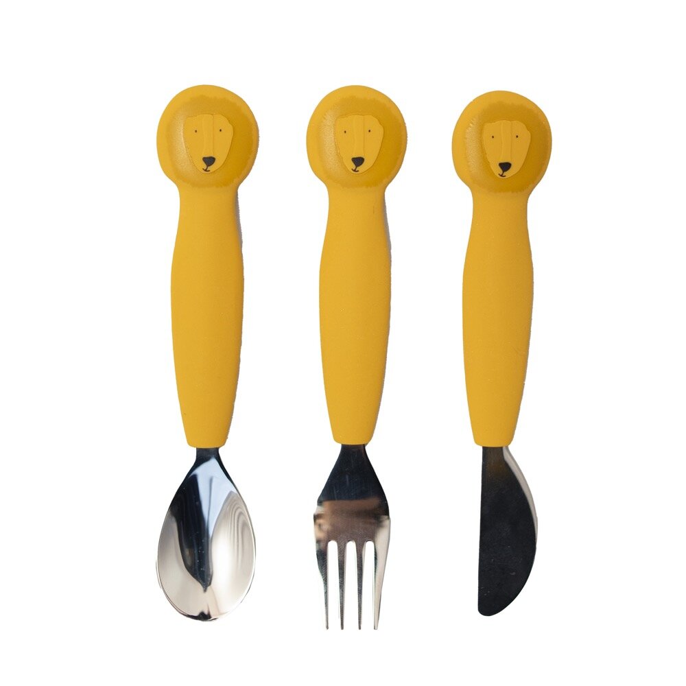 Eetset - Metaal / Silicone Mr. Lion