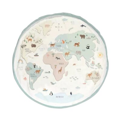 Opbergzak - Speelmat 2-zijdig - 140cm Worldmap Colour
