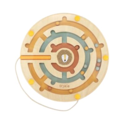 Houten rond magnetisch doolhof Mr. lion