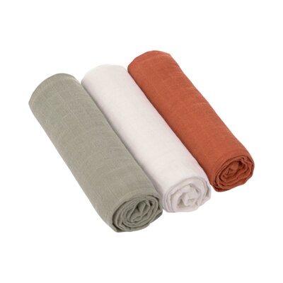 Hydrofiel doek - 85x85cm - Rust / Olive / Milky