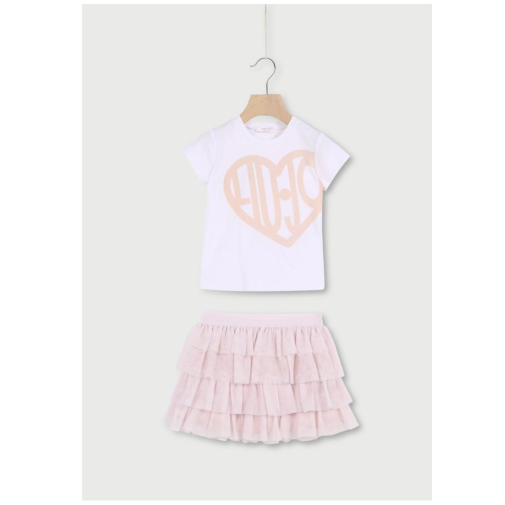 Rokje in tule + T-shirt Roze