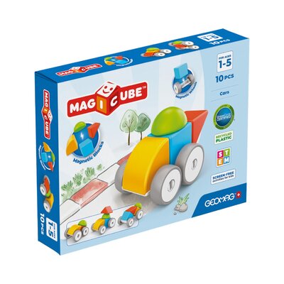 Magicube Cars Recycled 10-delig | Magnetisch speelgoed voertuigen