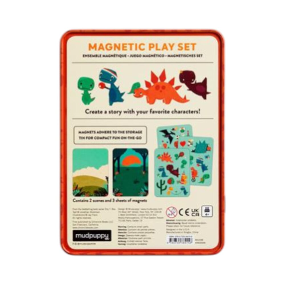 Magnetis Speelset kleine T-Rex, met 40 magneten, 2 decors en 2 figuren