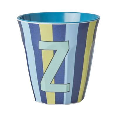 Melamine Letter beker Z - Stripes - Medium - 250 m Bluish