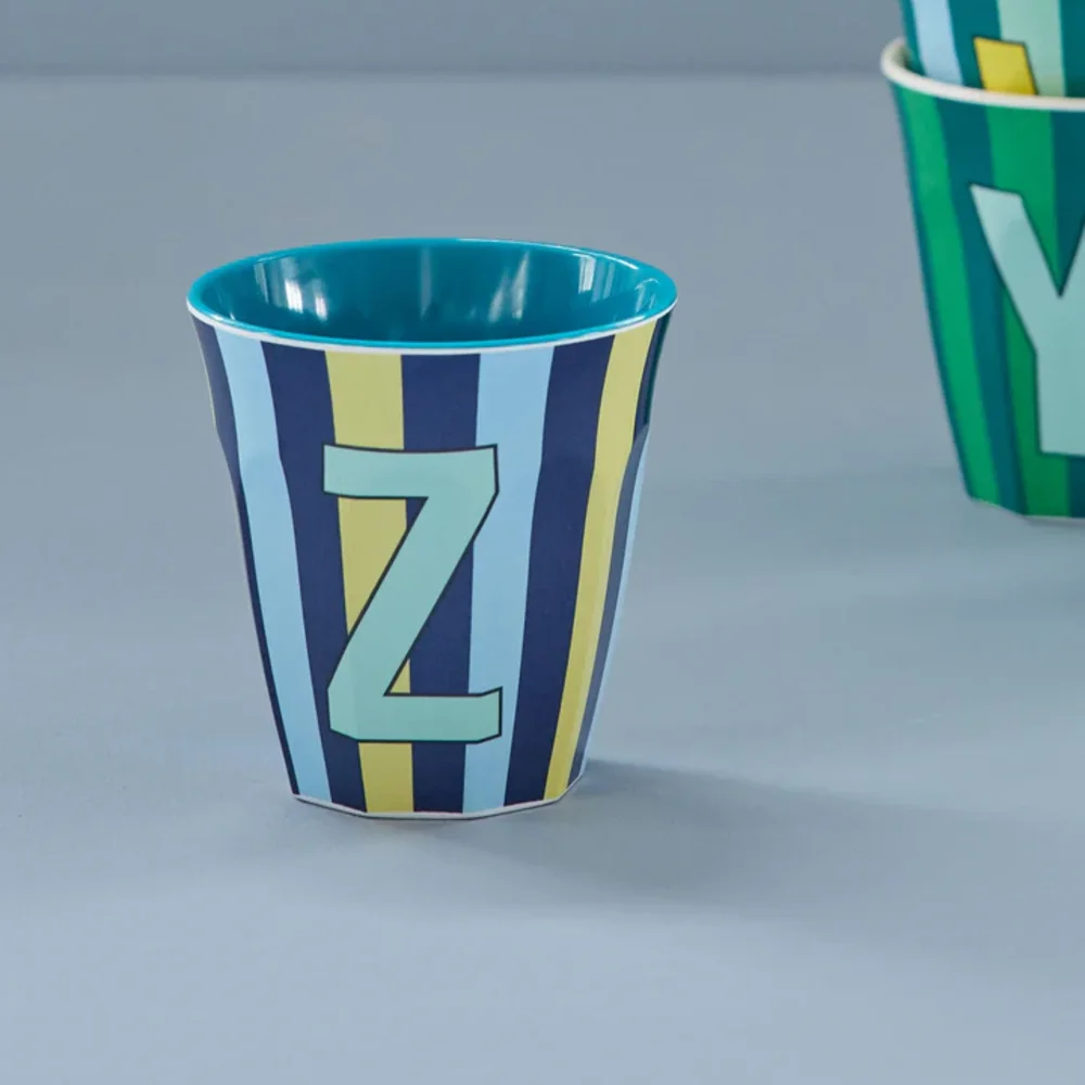 Melamine Letter beker Z - Stripes - Medium - 250 m Bluish
