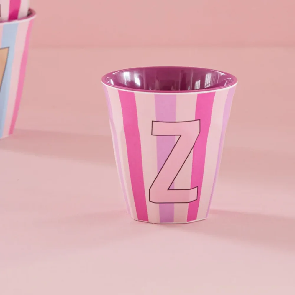Melamine Letter beker Z - Stripes - Medium - 250 m Pinkish