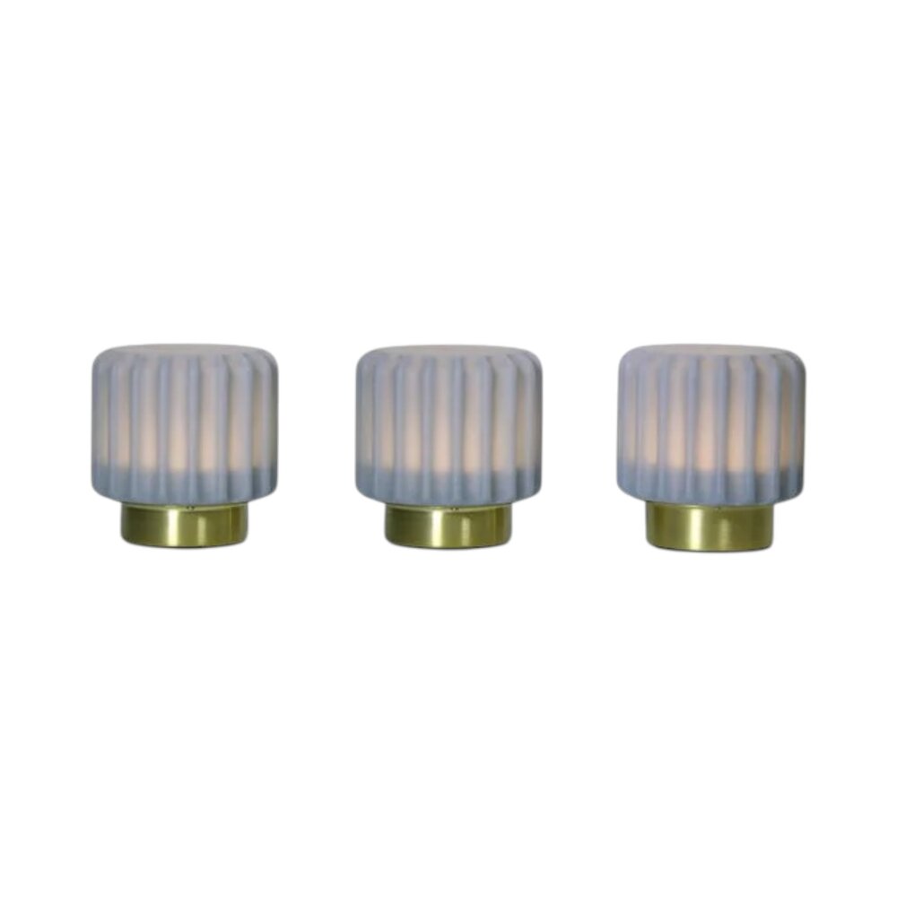 Dentelles tafellamp Mini - set van 3 Goud/blueberry