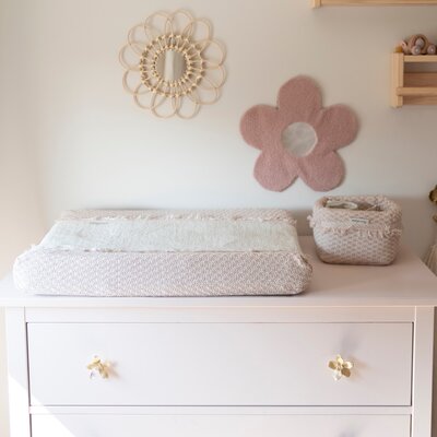 Aankleedkussenhoes Happiness - 45x70 roze/ecru Aankleedkussenhoes Happiness - 45x70 roze/ecru