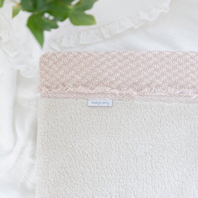 Aankleedkussenhoes Happiness - 45x70 roze/ecru Aankleedkussenhoes Happiness - 45x70 roze/ecru