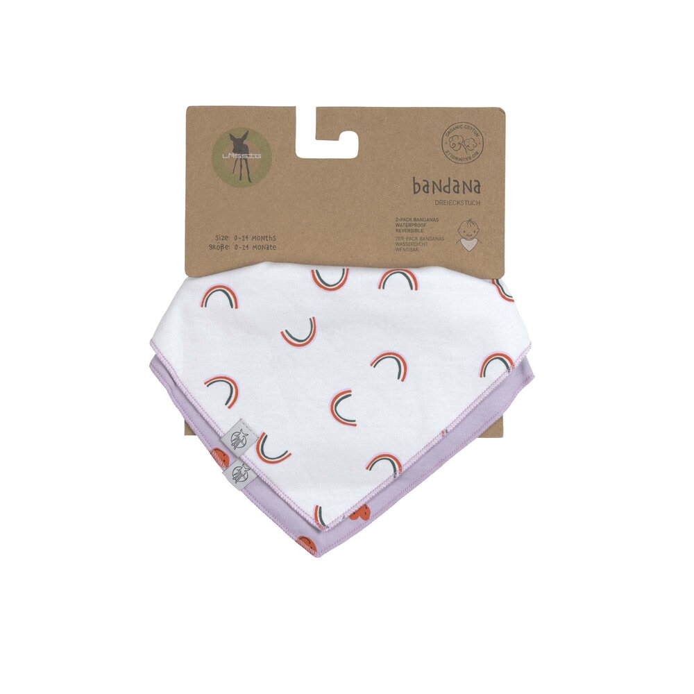 Waterproof bandana - Hartje - Set van 2 Lavendel