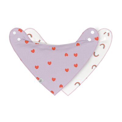 Waterproof bandana - Hartje - Set van 2 Lavendel