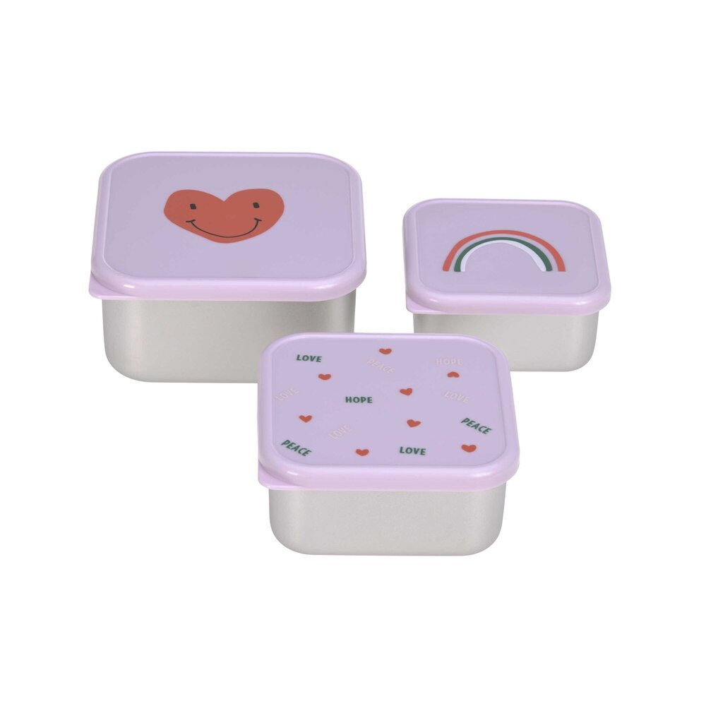 Snackdoosje - Hartje - Set van 3 Lavendel