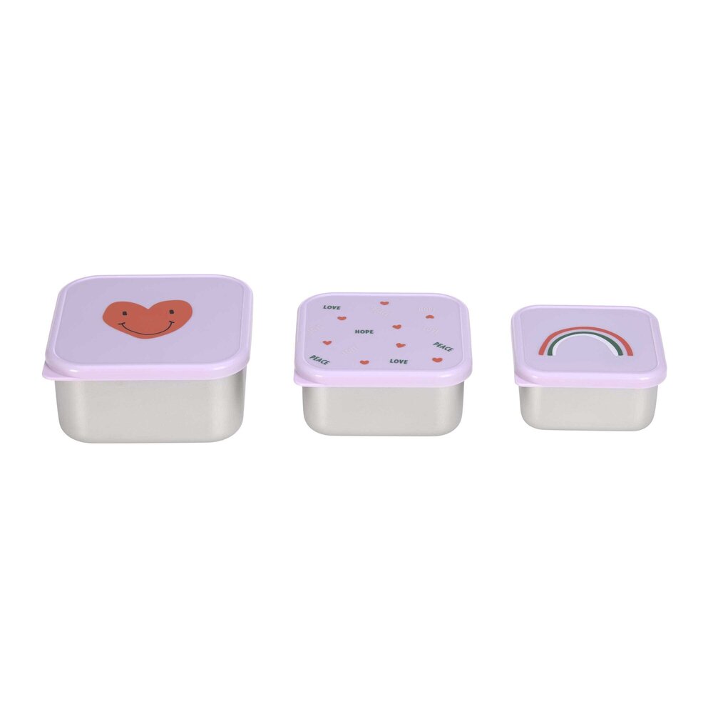 Snackdoosje - Hartje - Set van 3 Lavendel