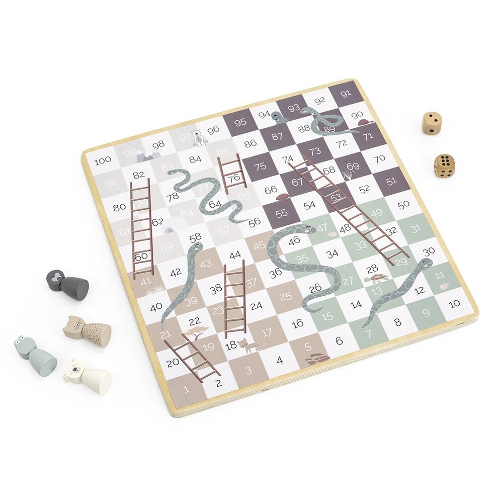 Houten 2-in-1 Ludo & Slangen bordspel