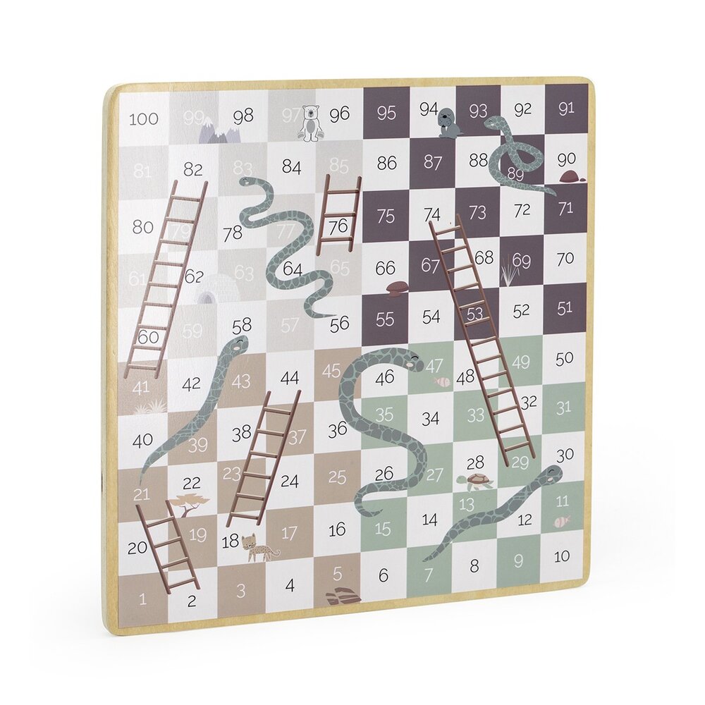 Houten 2-in-1 Ludo & Slangen bordspel
