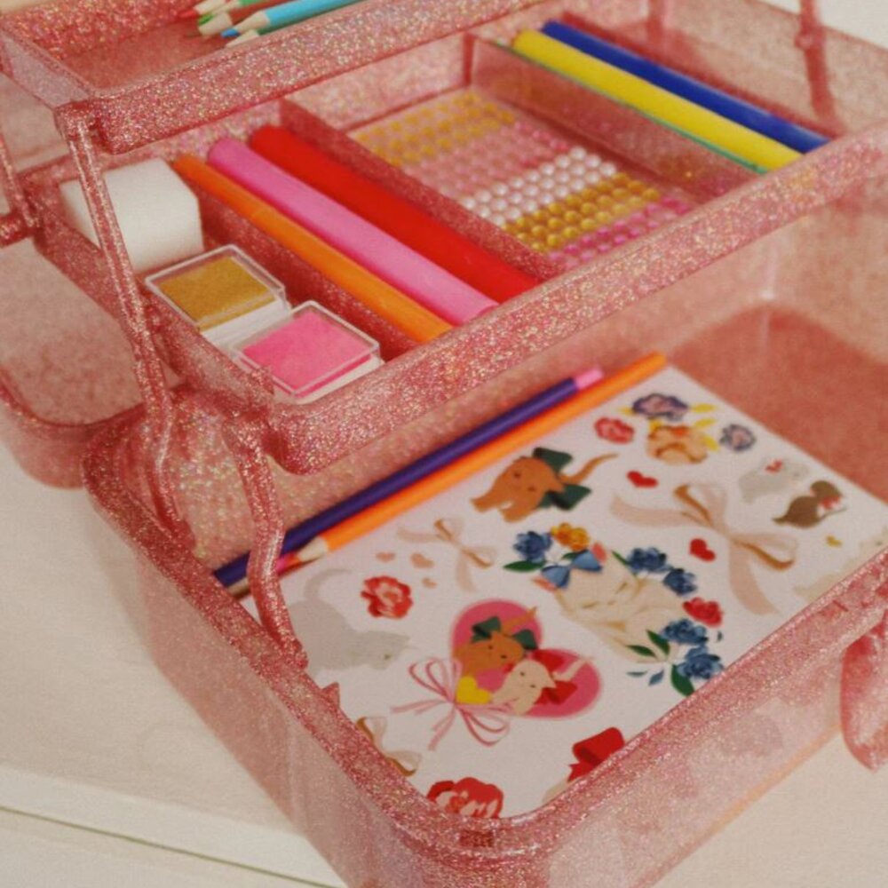 Creative art caddy Glitter rose