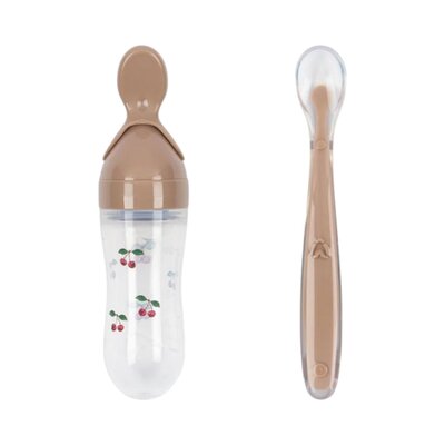 Food feeding set cherry blush