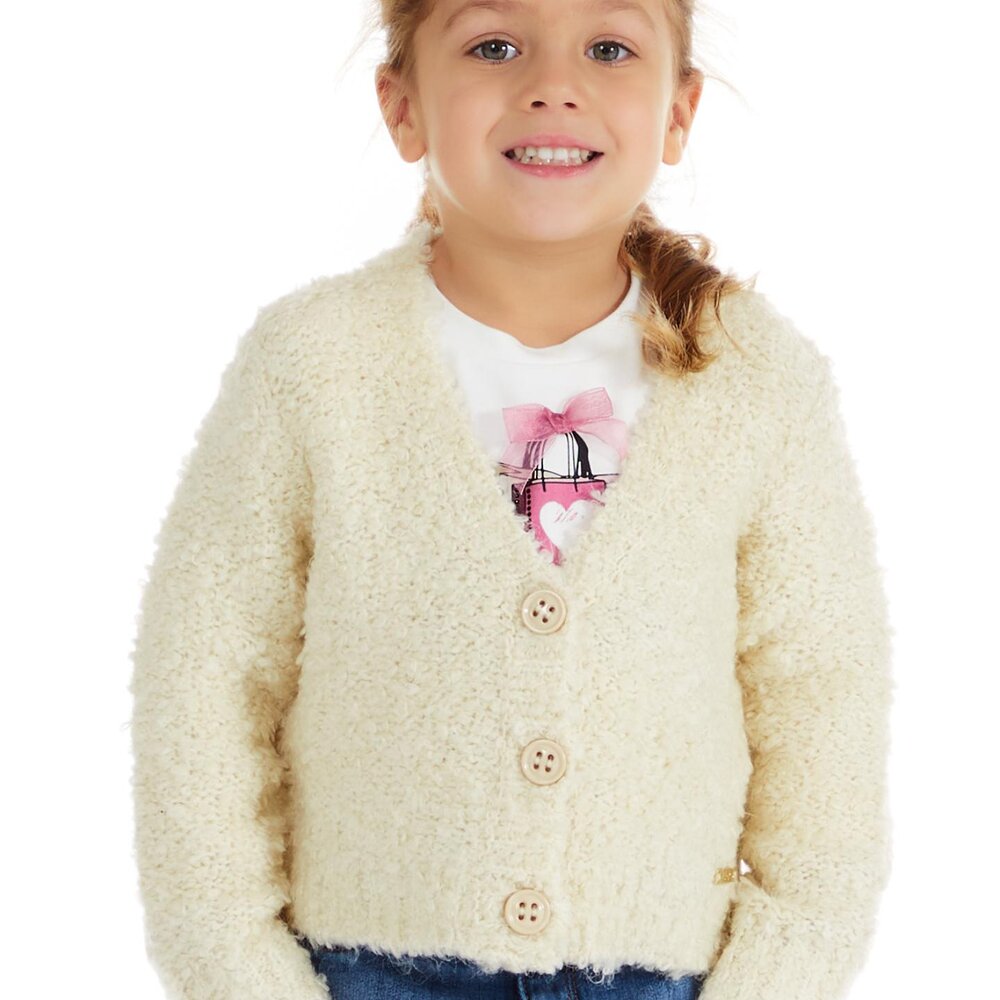 Vestje gebreid beige Plume