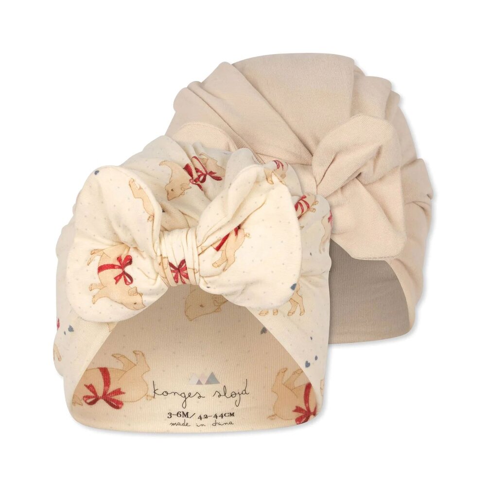 Basic 2 pack bambi bunnet gots Marzipan/sand