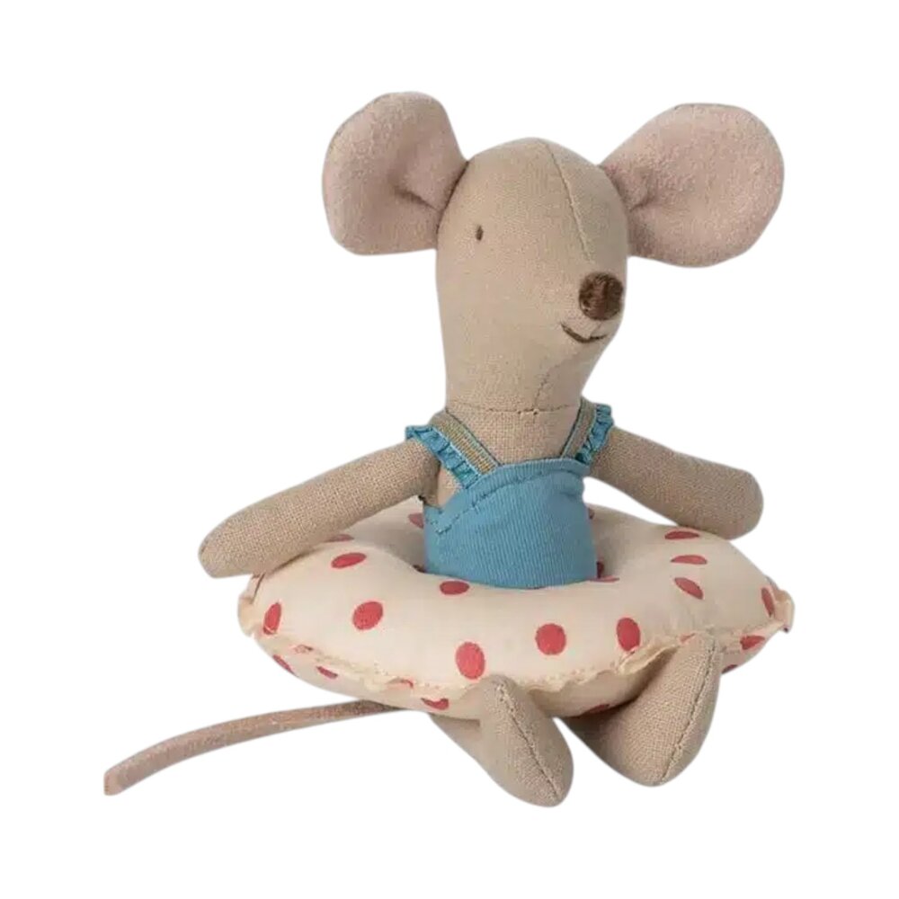 Beach mouse with float, Little sister - Red dot