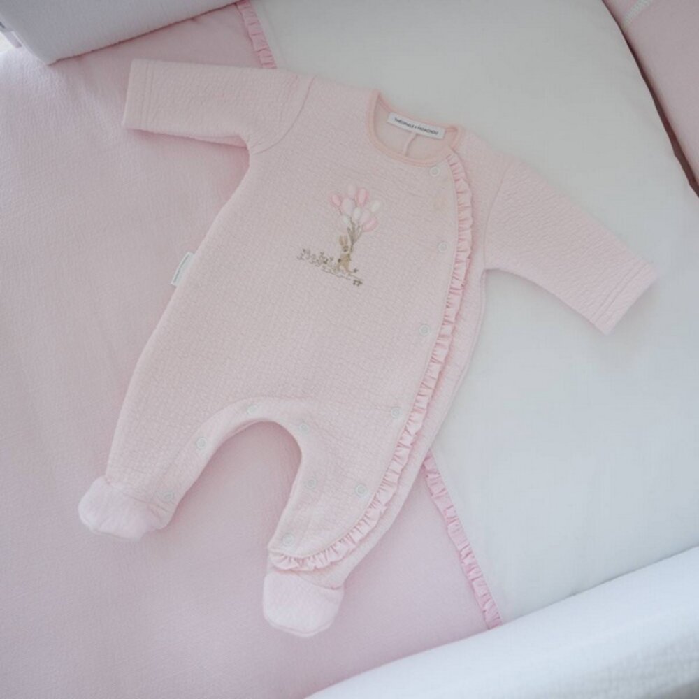 Kruippakje jersey gewafeld - Garden party Roze
