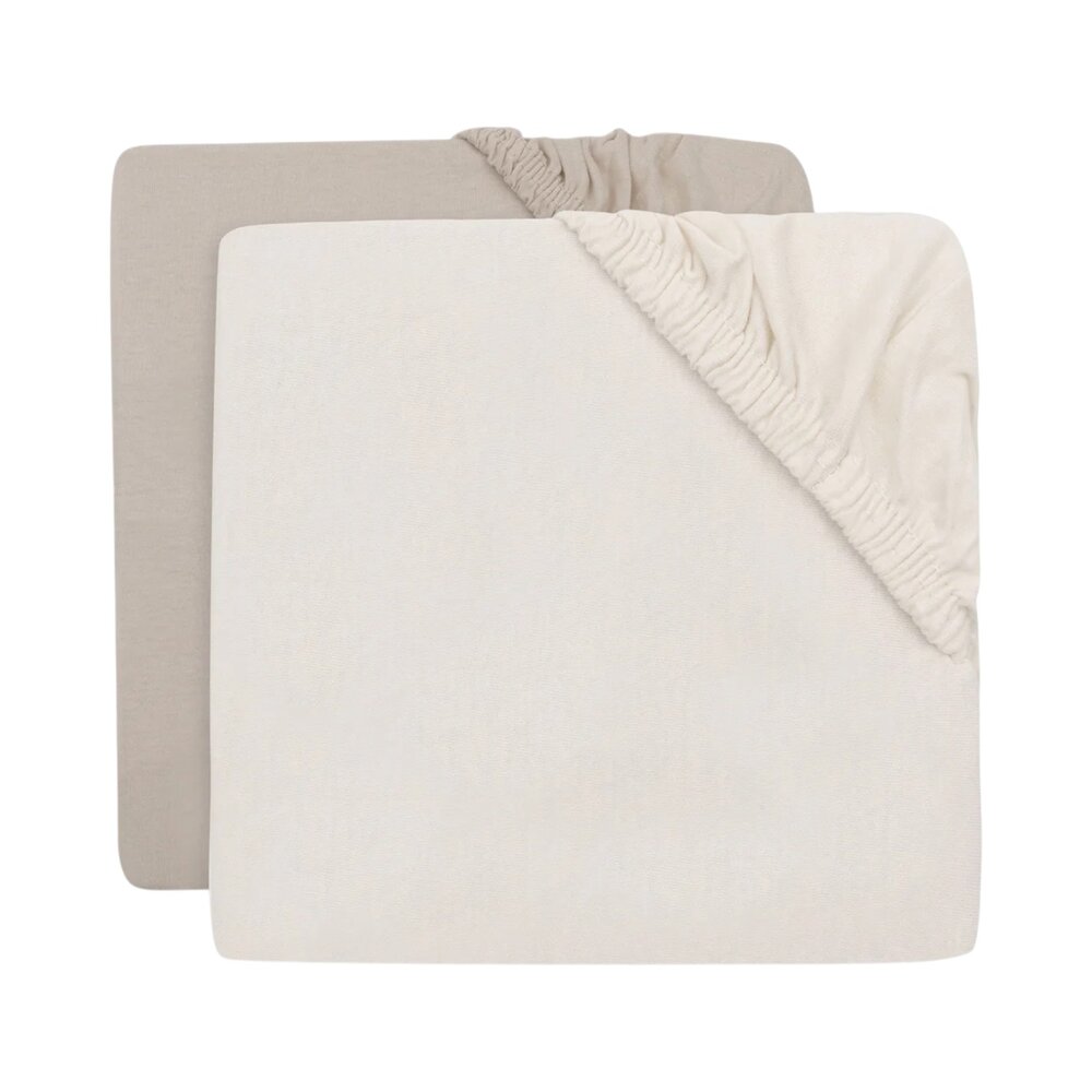 Hoeslaken Jersey 70/75x140/150cm (2pack) Oatmeal/Sand