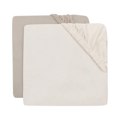 Hoeslaken Jersey 70/75x140/150cm (2pack) Oatmeal/Sand