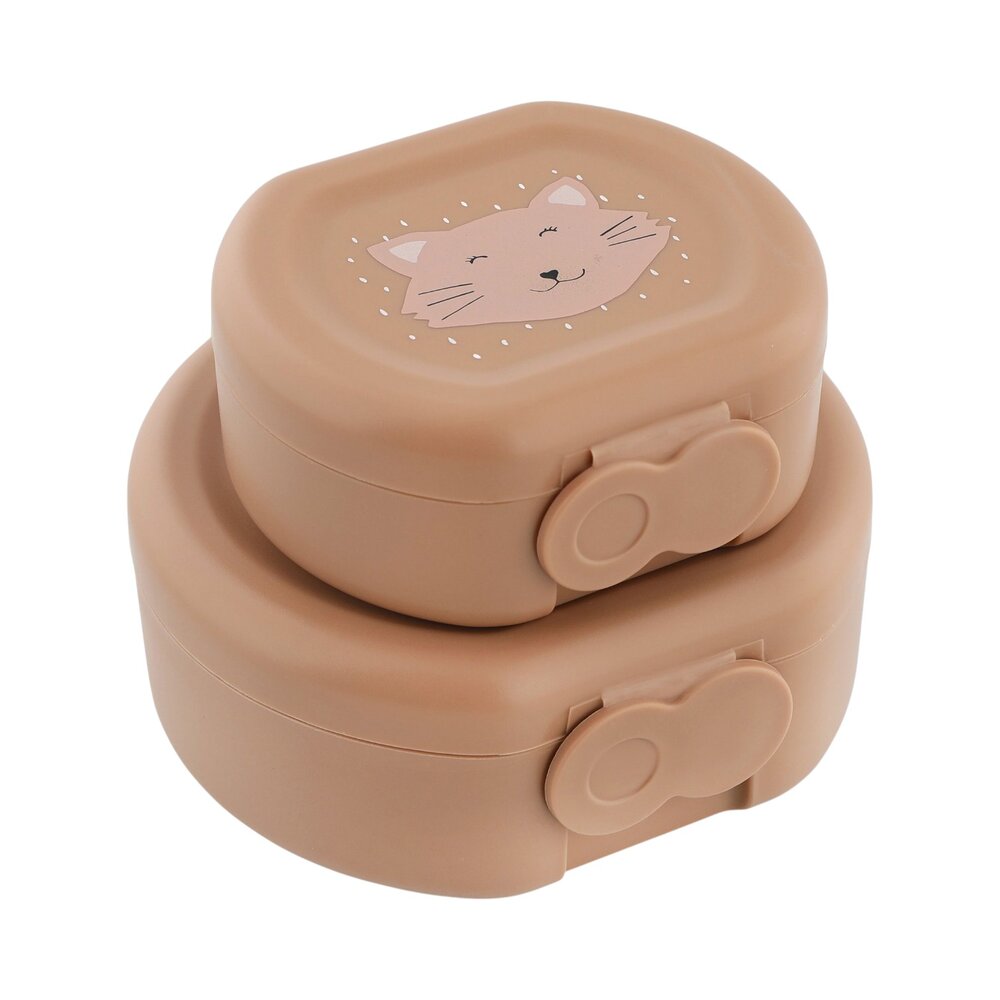 Snackbox met clip - 2 stuks Mrs. cat