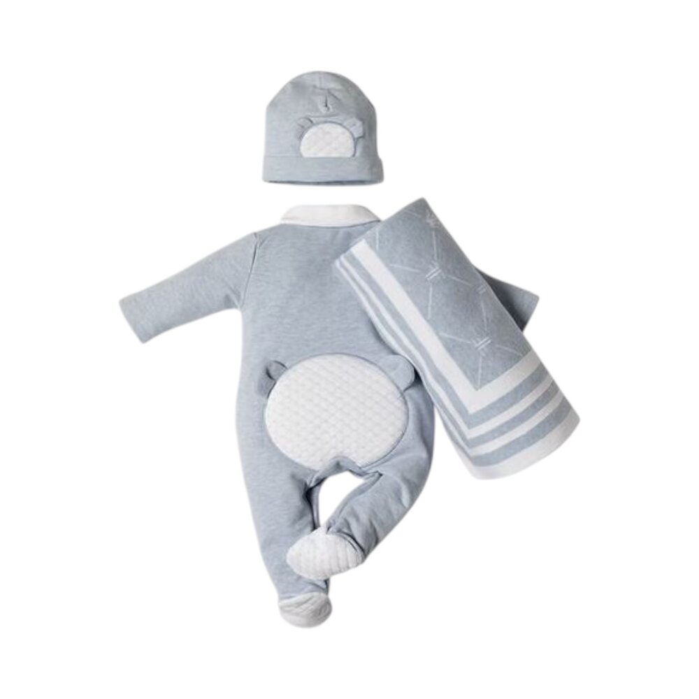 Babypakje teddy bear achterkant Oslo Azzuro-white