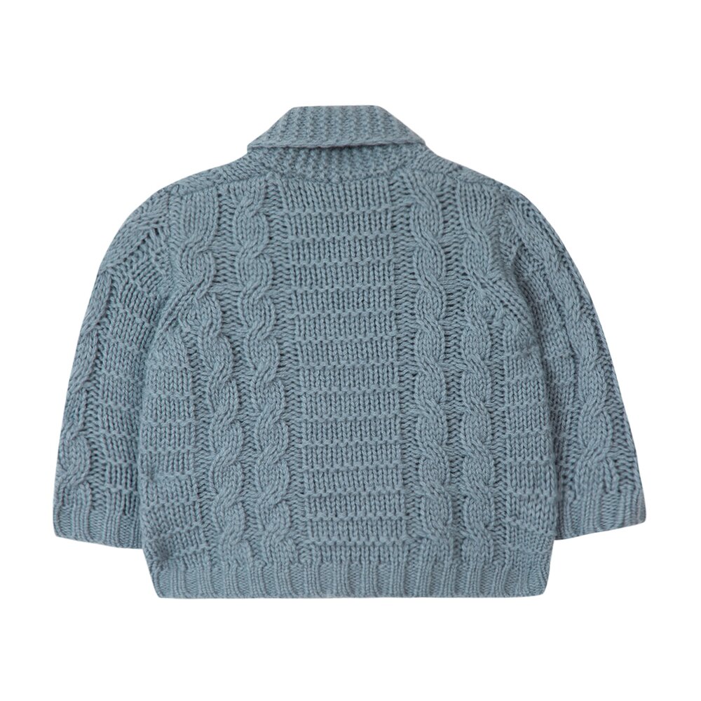Vest tricot met dubbel knopen Bleu nuage