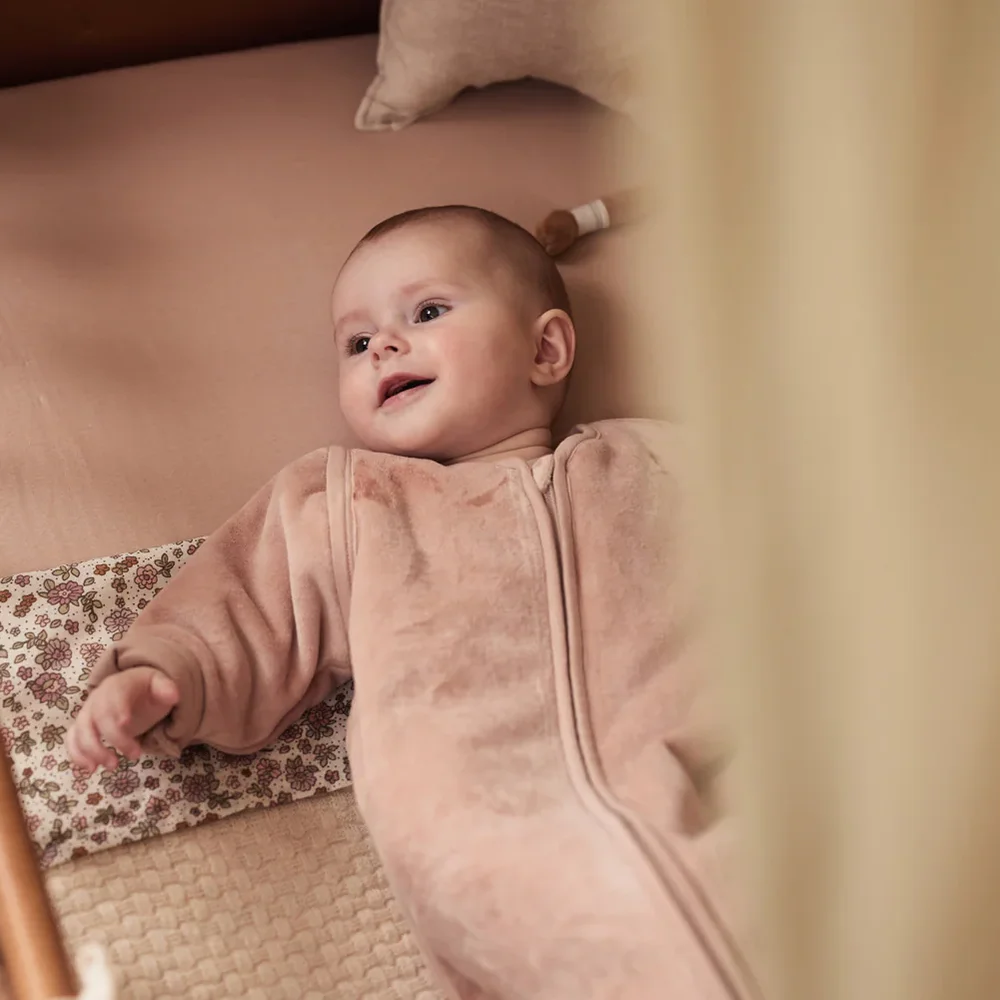 Baby Slaapzak met afritsbare mouw 110cm Velvet Wild rose