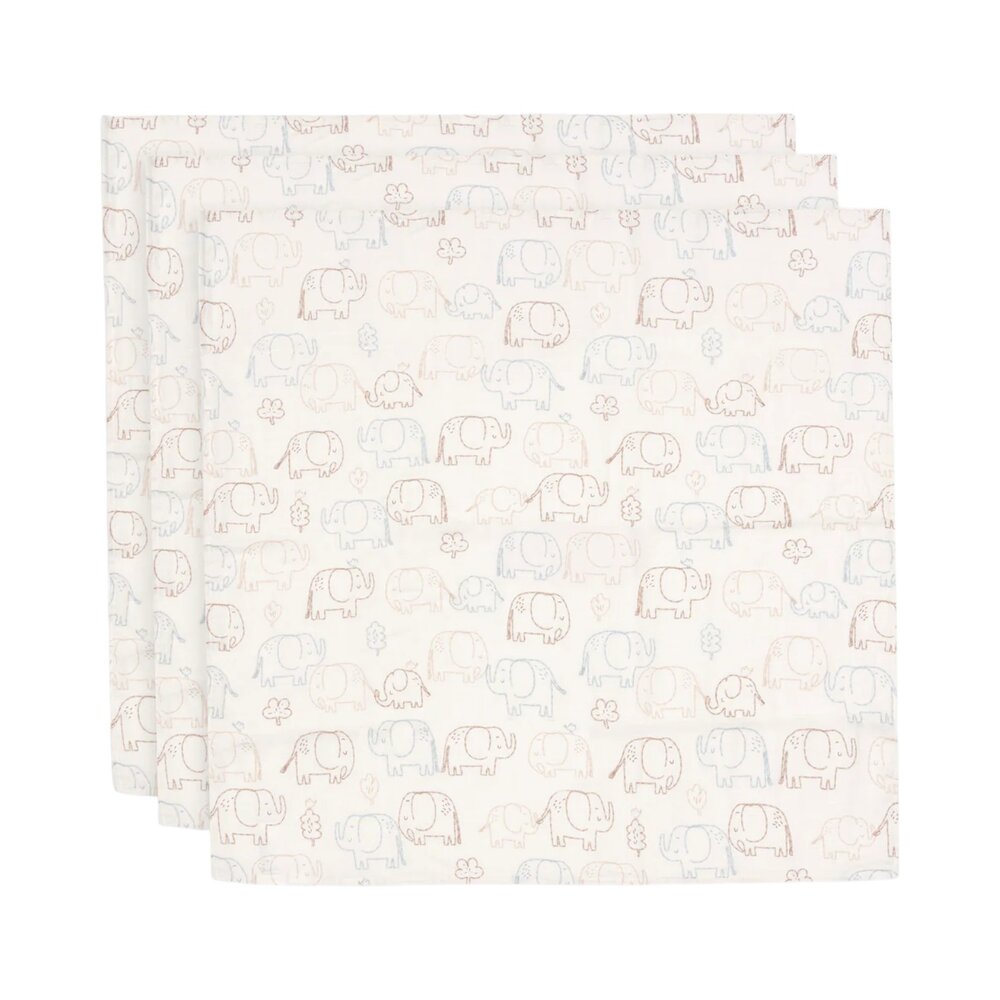 Hydrofiele Doek Small 70x70cm (3pack) Elephant tales