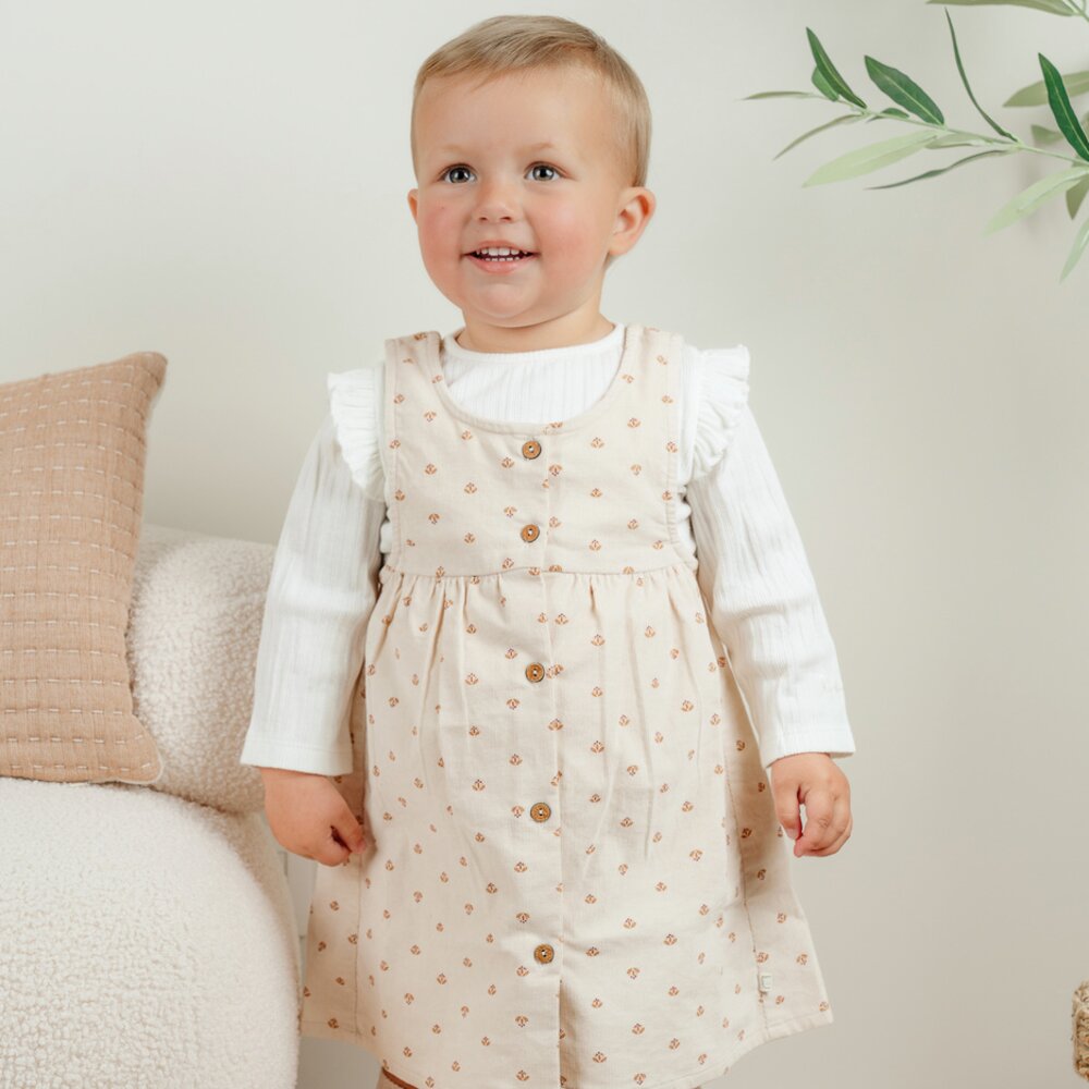 Set jurkje in ribfluweel en T-shirt Lovely bear