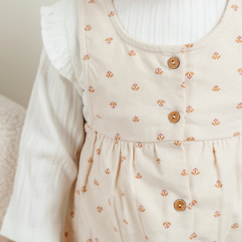 Set jurkje in ribfluweel en T-shirt Lovely bear