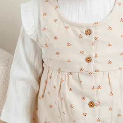 Set jurkje in ribfluweel en T-shirt Lovely bear