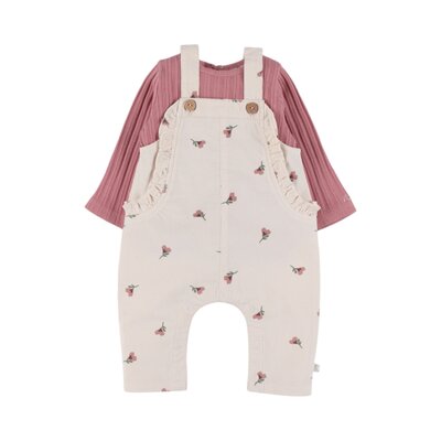 Set Overall met bloemetjes en t-shirt Flower power