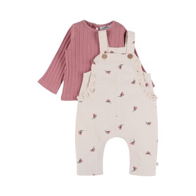 Set Overall met bloemetjes en t-shirt Flower power