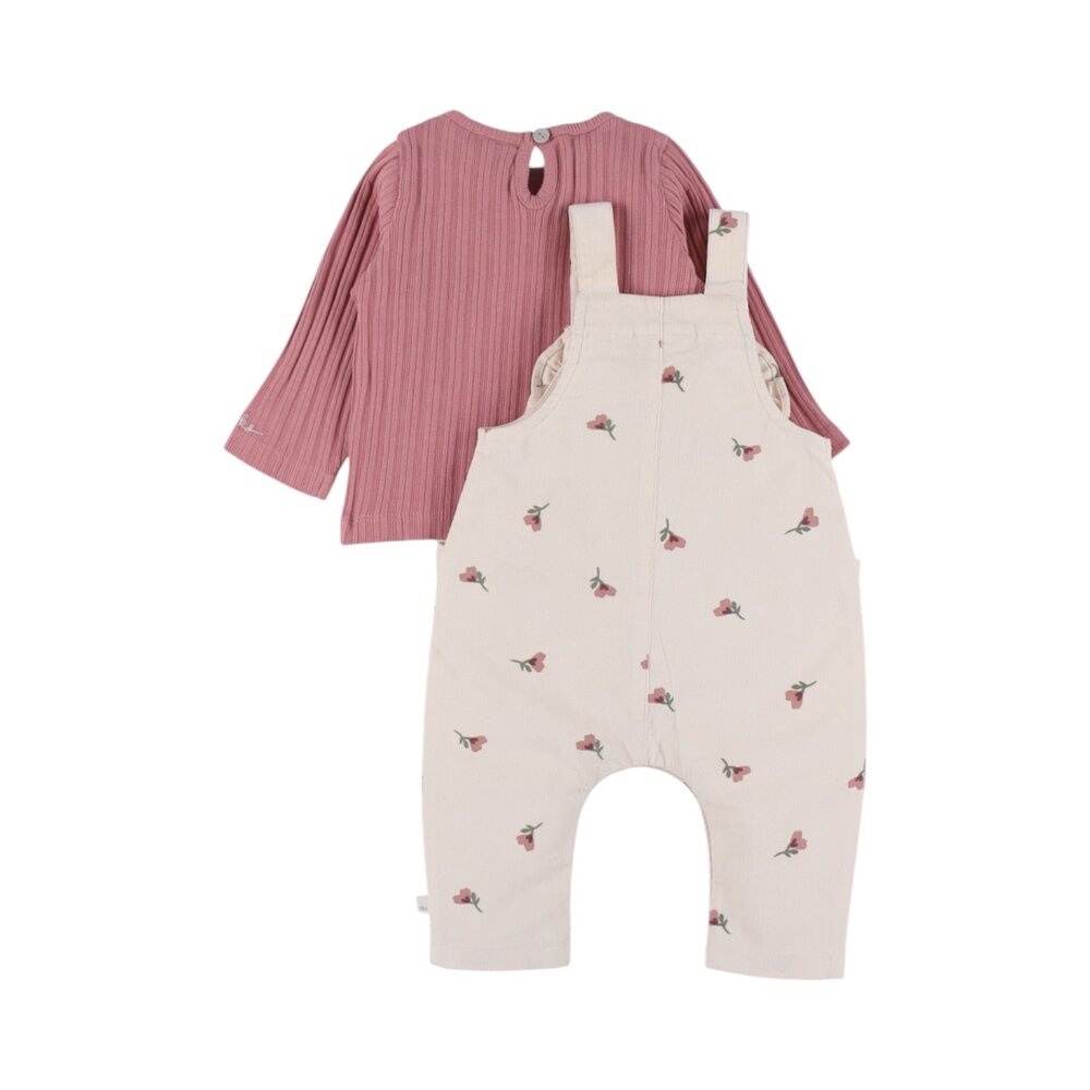 Set Overall met bloemetjes en t-shirt Flower power