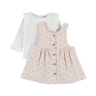 Set jurkje in ribfluweel en T-shirt Lovely bear