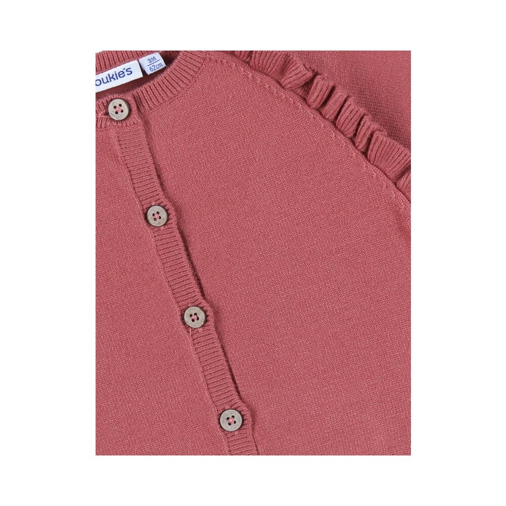Cardigan met ruffles - framboosroze Lovely bear