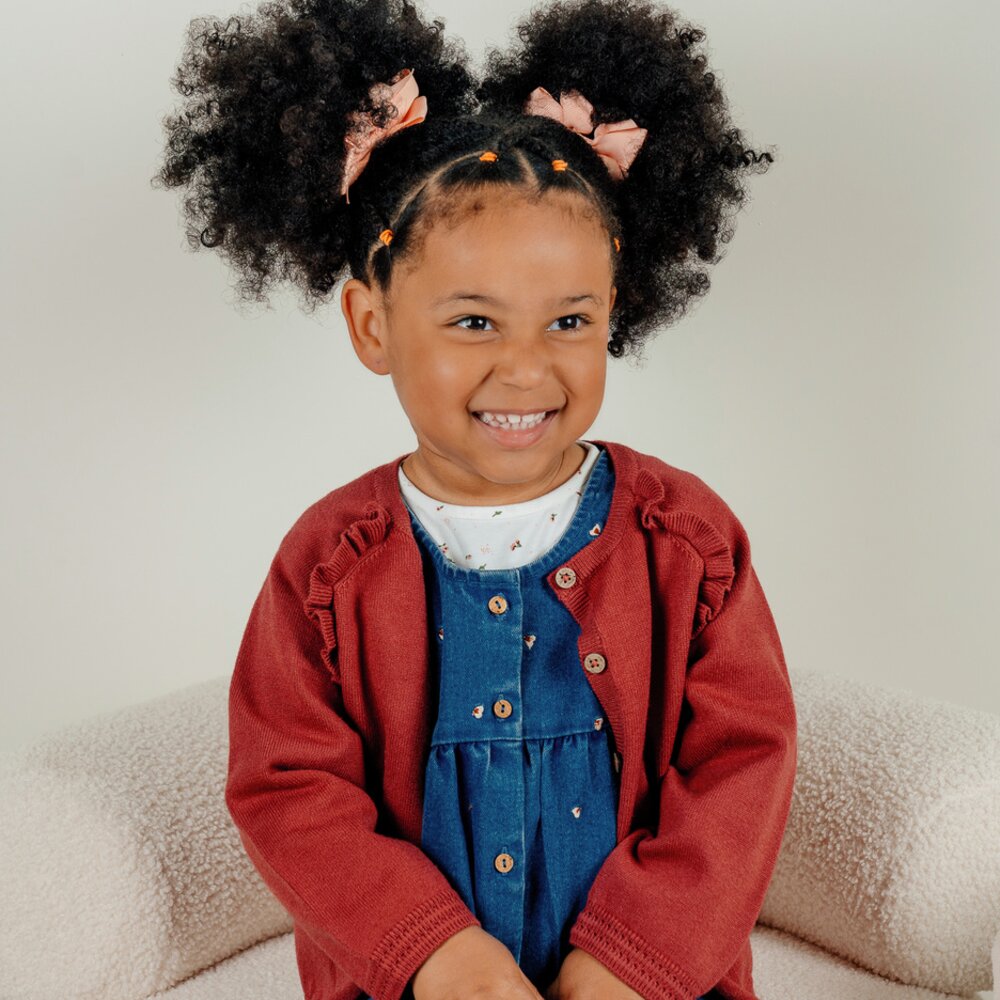 Cardigan met ruffles - framboosroze Lovely bear