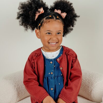 Cardigan met ruffles - framboosroze Lovely bear