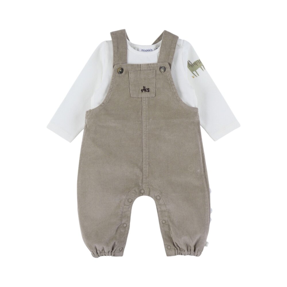 Set tshirt + dungaree corduroy green Sweet Zebra